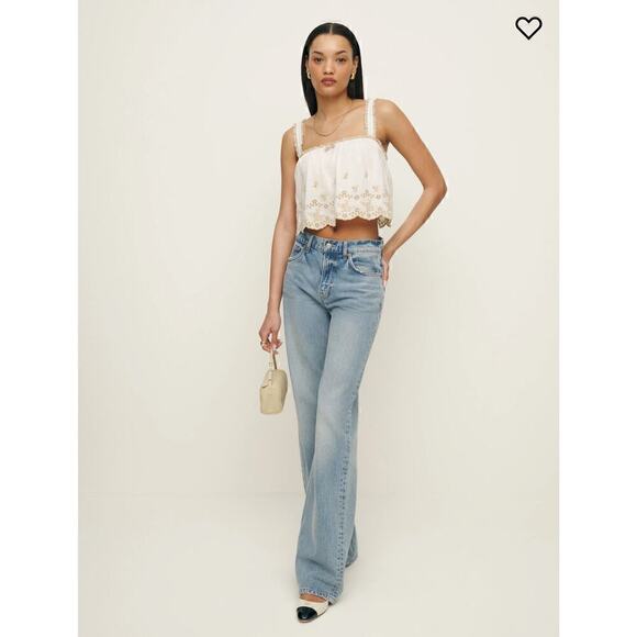 Reformation Paige Top Blouse Womens Large Cottagecore Boho Swiftie Whimsical - Picture 2 of 12